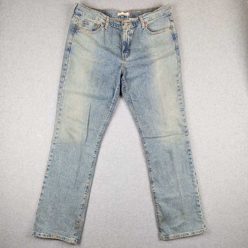 VTG Levi's 505 Straight Leg Jeans Light Wash Womens Size 14 Medium 36x32 Y2K 90s